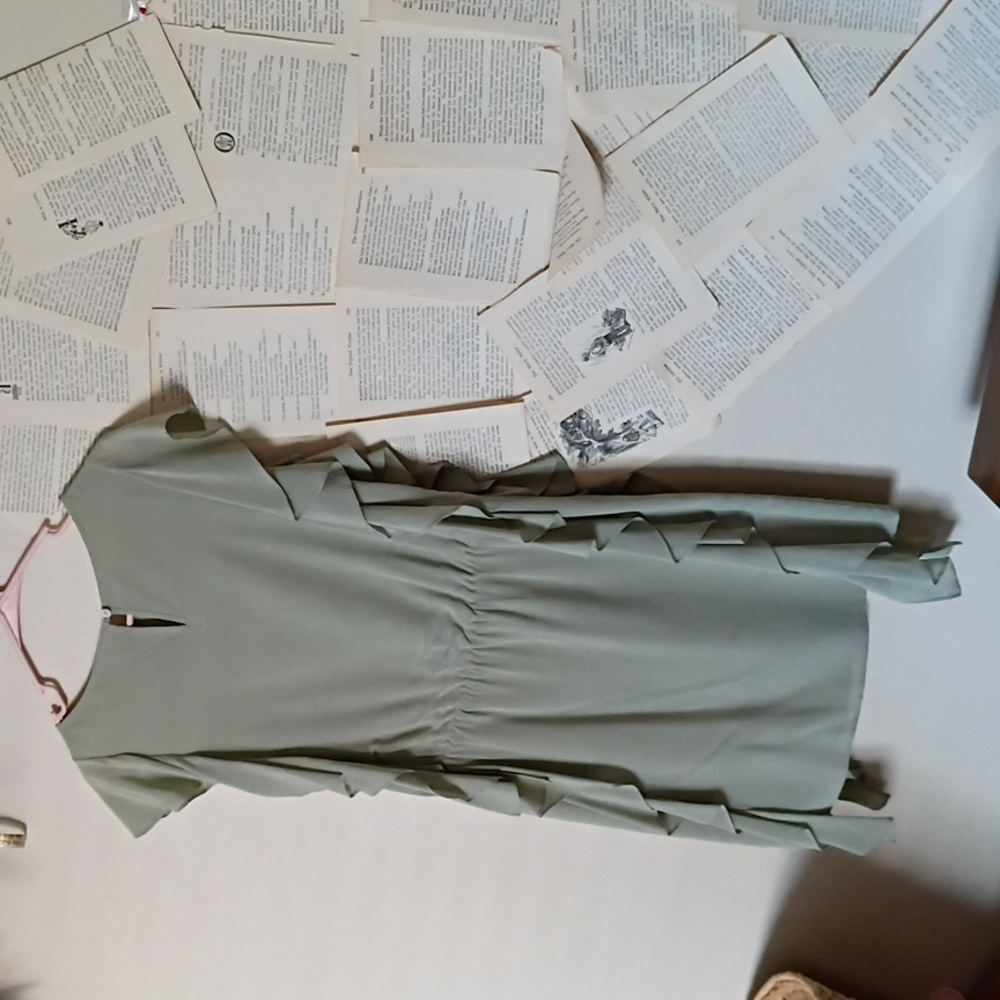 Annie Griffin Sage Silk Ruffle Dress - Picture 4 of 4